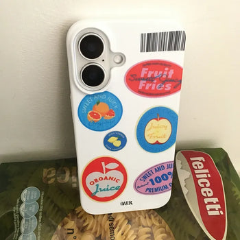Vintage Fruit Sticker Hard iPhone Case