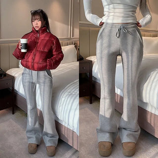 Chelive Bootcut Elastic Waist Pants [Fleece-lined]