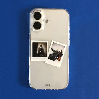 Winter Vibe Polaroid Transparent iPhone Case
