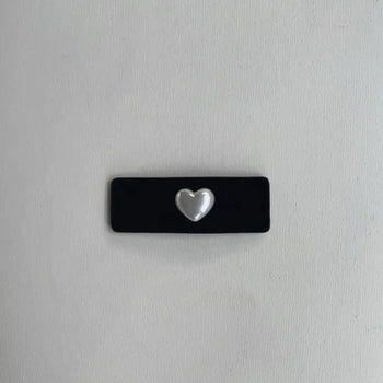 Velvet pearl heart square hairpin