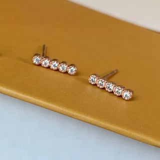 Straight Cubic Silver Earrings