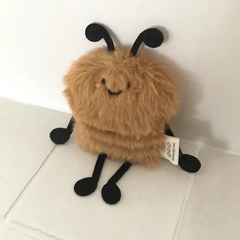 Beet Brown Bee Plush Toy AirPods Case
