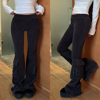 Agensi Velour Elastic Bootcut Pants
