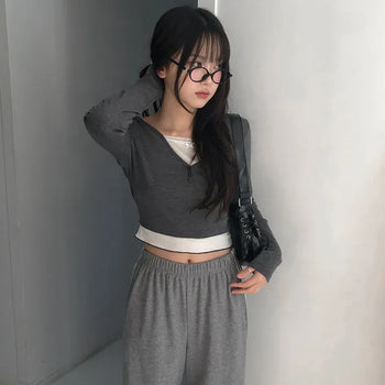 Kitty Fleece-lined Ribbon Layered Crop Top