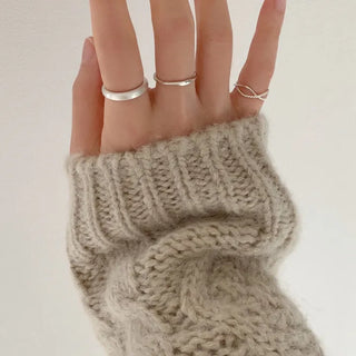 Rounded Plain Matte Open Ring