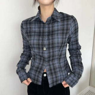 Crop Fleece Check Shirt