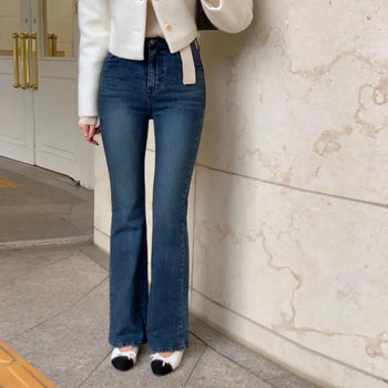 Banbus Dark Blue Slim Semi-Bootcut Denim Pants