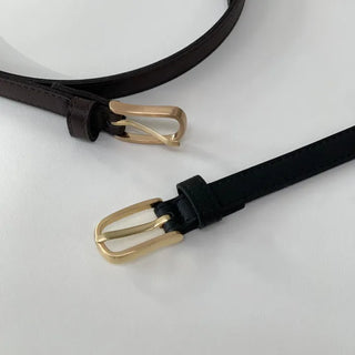 Reeperd Slim Square Gold Buckle Belt