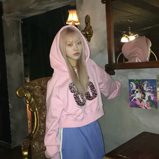 leopard crop hoodie