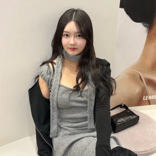 Winter Angel Muffler Set Mini Dress