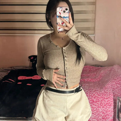 Corduroy Balloon Belt Detail Pumpkin Shorts