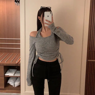 Cushing Halter Shirred Crop T-shirt