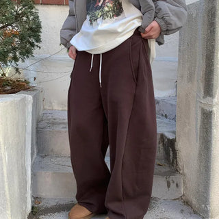 [UNISEX] Elastic Waist Balloon Side Pleat Pants