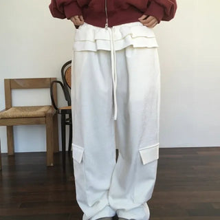 Velvet Cargo Frill Layered Pants