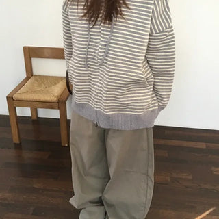 Lumi Striped Knit Zip-up Hoodie