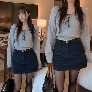 Taffeta Raglan V-neck Knit