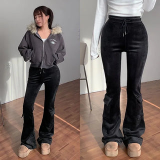 Lucina Velour Elastic Bootcut Pants