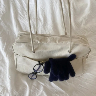 Vintage Leather Boston Bag   Peddler's Bag Square Shoulder Bag Daily Bag