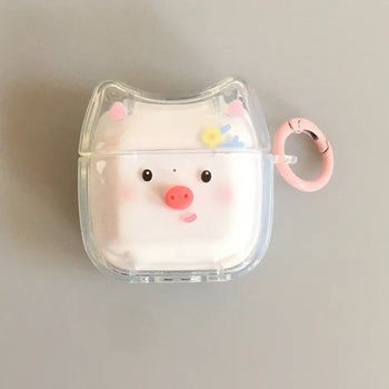Donnie Pig 3D Transparent AirPods Case