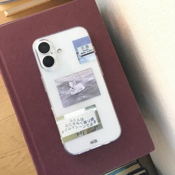 Rabbit Japanese Aesthetic Transparent iPhone Case