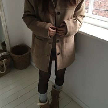 Suede Collar Half Jacket