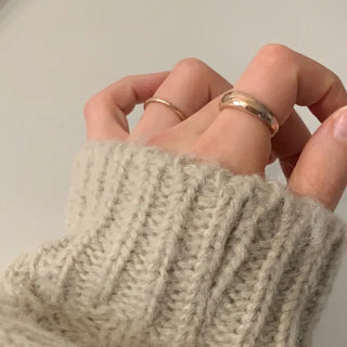 Bold Volume Plain Line Silver Ring Up to Size 19