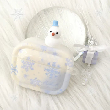 Snowman Snowflake Keyring Set AirPods Case