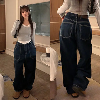 Allen Stitch Semi-High Wide Pants [Fleece-lined]