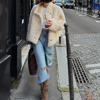 Damaged Cut Wide Denim Pants