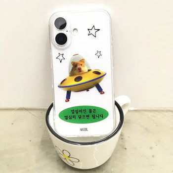 Hamster Spaceship Quirky Transparent iPhone Case