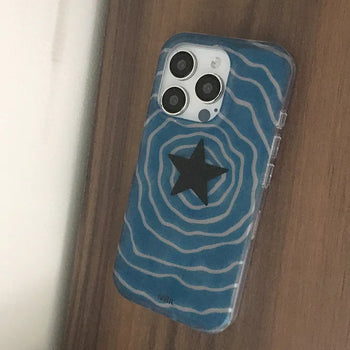 Star Swirl Blue Gel Hard iPhone Case