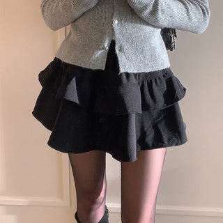 Paracle Corduroy Banding Tiered Skirt