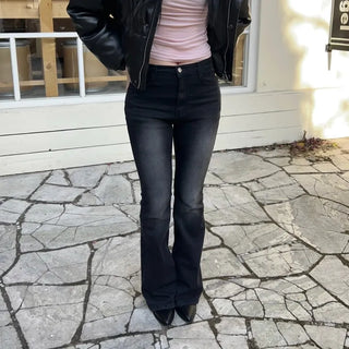Black Padded Fleece-Lined Bootcut Pants