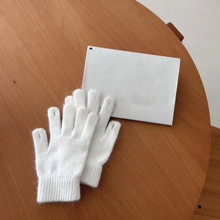Angora Finger Hole Touch Glove