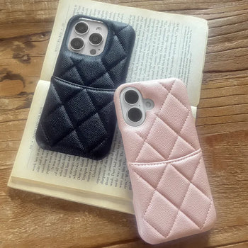 Diamond leather card case