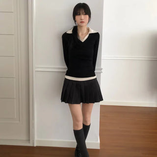 Layered Collared T-shirt (2 colors)