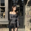 Pleated A-Line Mini Skirt
