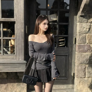 Pleated A-Line Mini Skirt