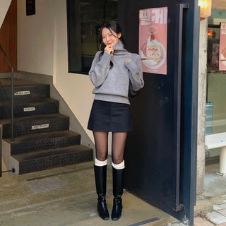 Hanes Wool Loose Fit Turtleneck Knit