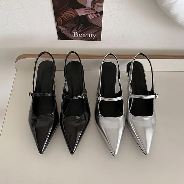 Mary Jane Slingback Heels Stiletto Shoes Strap Sandals Spring Summer Autumn Shoes