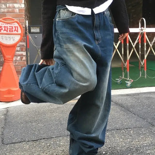 Wave Washed Mega Wide Denim