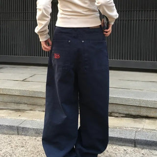 Back Pocket Zipper Patch Pants