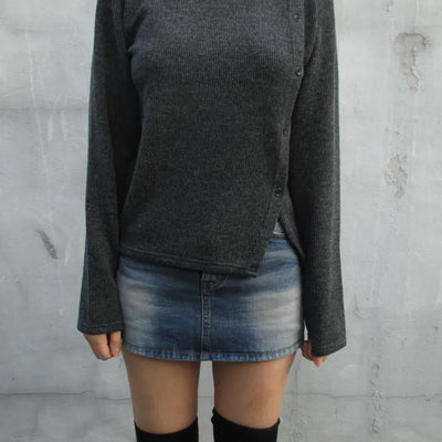 Heathered turtleneck shirt (4 colors)