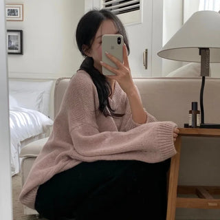 Ronnie Wool V-Neck Oversized Long Knit