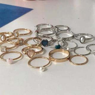 Heart Bead Ring Set