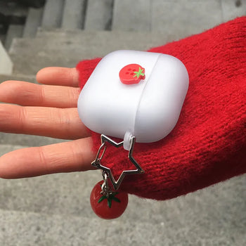 Tomato Button Keyring Set Opaque AirPods Case