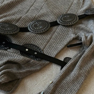 Western Antique Pendant Leather Belt