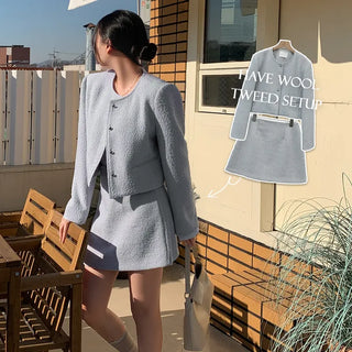 Heve Wool Tweed Wedding Guest Look Crop Jacket