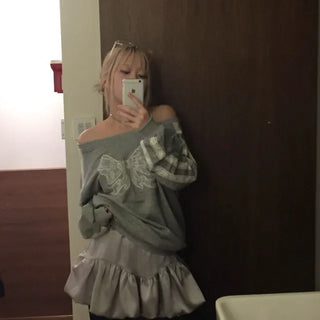 ribbon lace sweatshirt