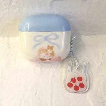Bear Ribbon Apple Keyring Set AirPods Case